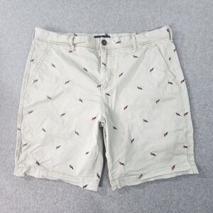 Aeropostale AOP All Over Print  Parrot Shorts Men 38x9 Light Beige Stretch Chino